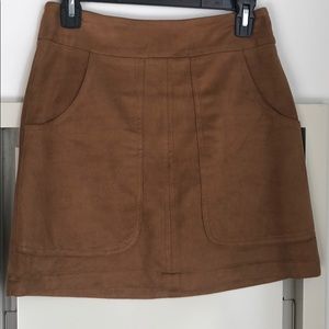 Harlowe and graham brown suede skirt